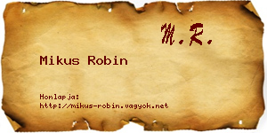 Mikus Robin névjegykártya